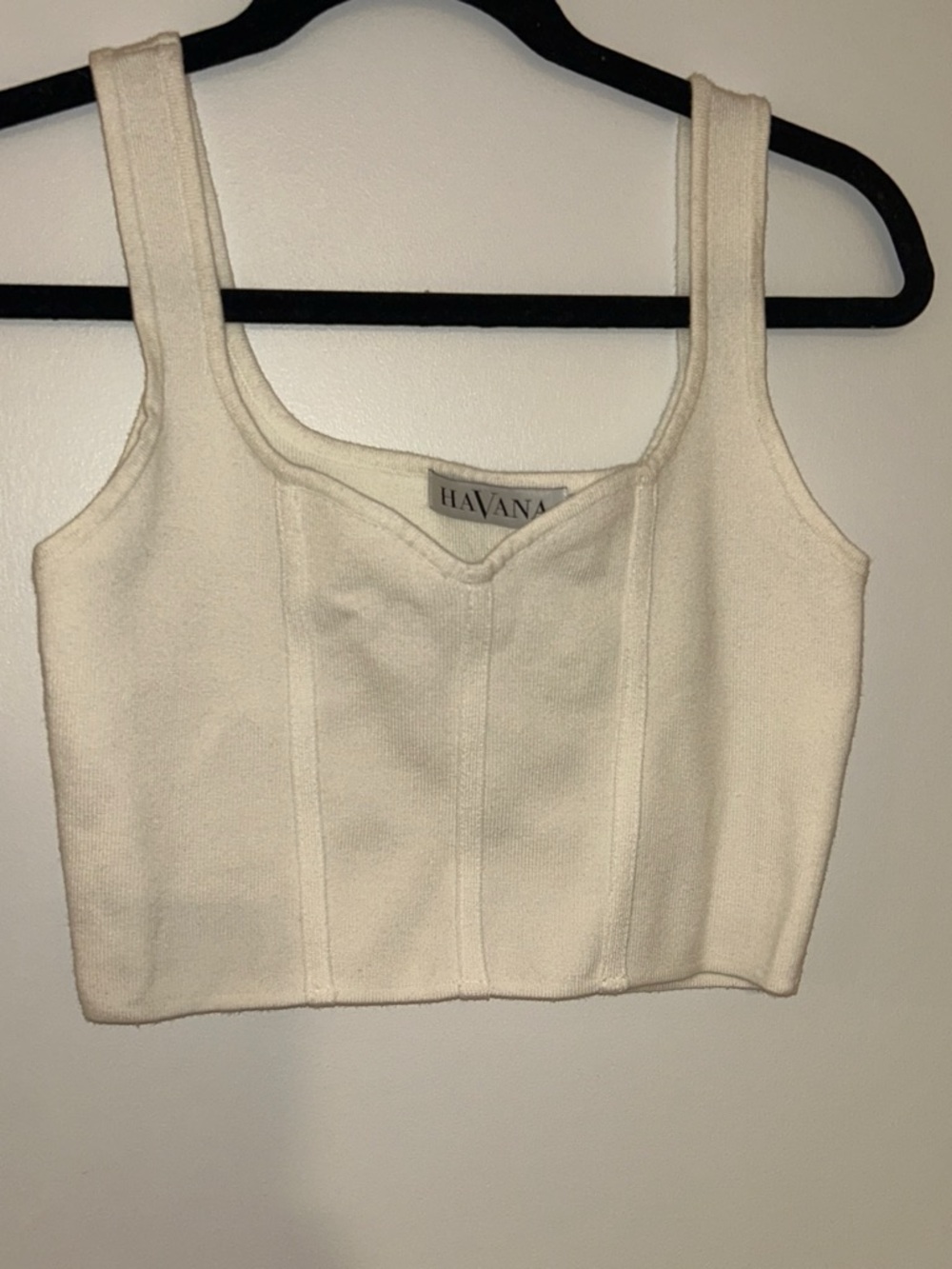 Havana Cream Ribbed Cropped Tank